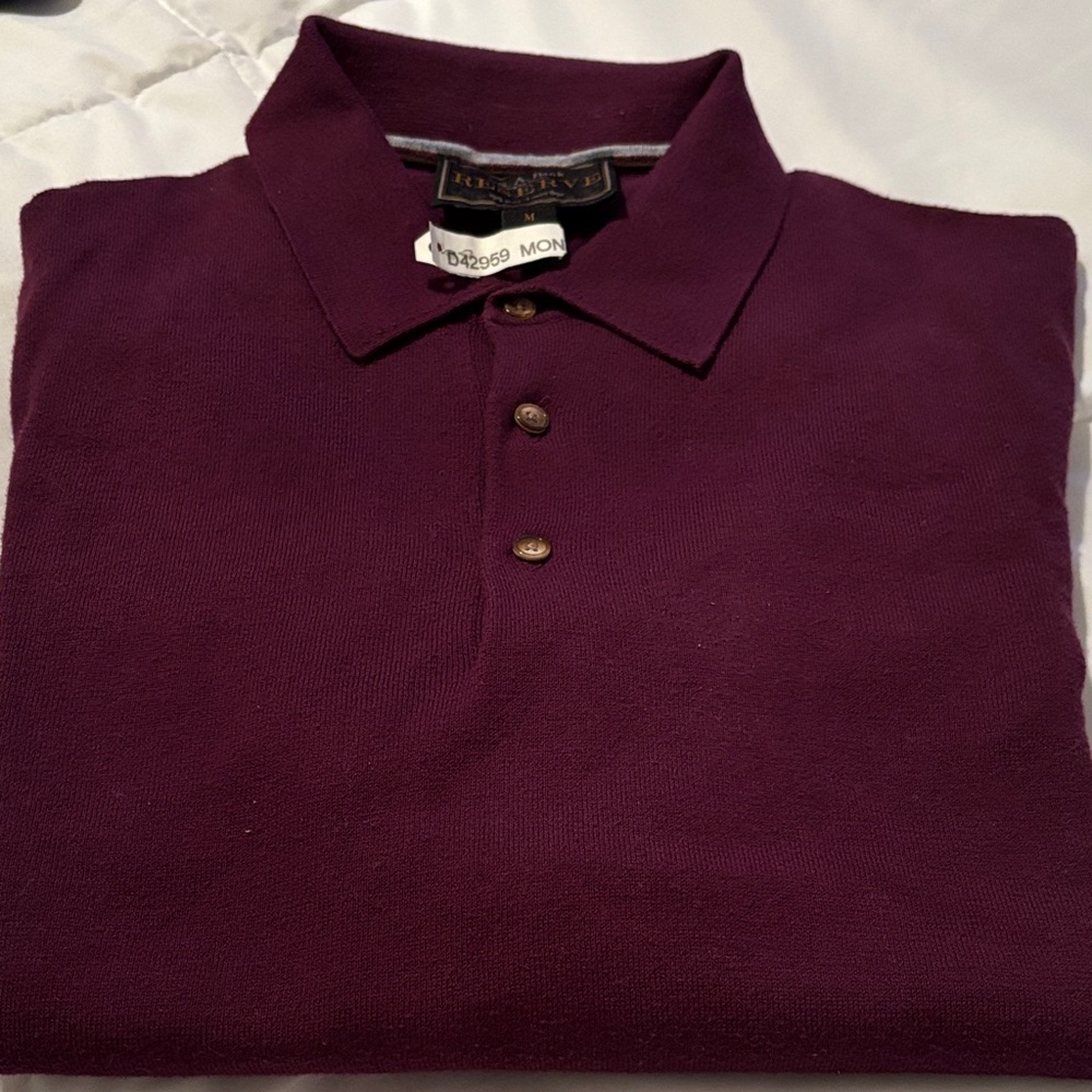 Jos A Bank Men's Burgundy Polo Sweater